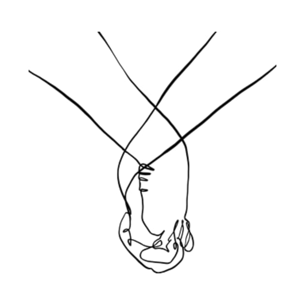 Romantic holding hands one line art by Doodle Intent