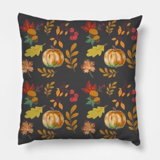 Autumn Pumpkin Leaves Pillow