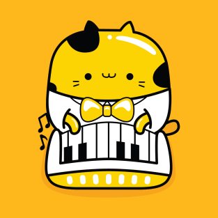 yellow cat pianist profession T-Shirt