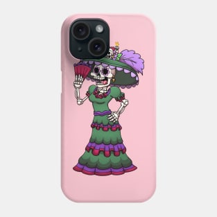 Mexican Catrina With Hand Fan Phone Case