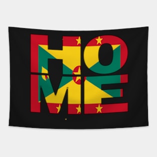 Grenada Flag Collection Spelling HOME - Grenadian - Soca Mode Tapestry