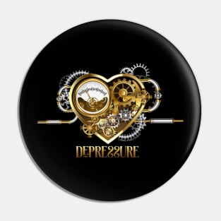 DEPRESSURE Mechanical Heart Steampunk Pin