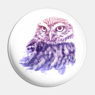 Owl Superimposed Watercolor Pin