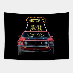 1969 Mustang Mach 1 in our route 66 series on back Tapestry