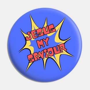 Christian Faith Design, Comic Book Style - Jesus My Saviour Pin