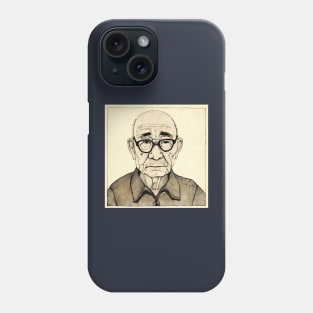 Portrait of old asian man in eyeglasses Phone Case