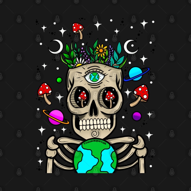 Trippy earth skully by Thisuniquevibe