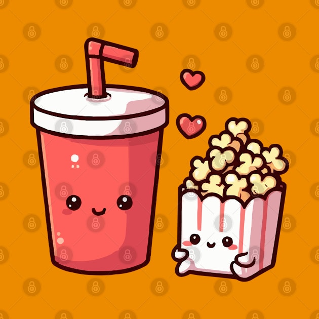 cute soda and popcorn combo by fikriamrullah