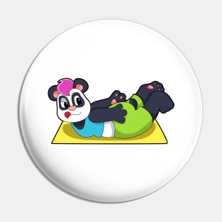 Panda at Yoga on Yoga mat Pin