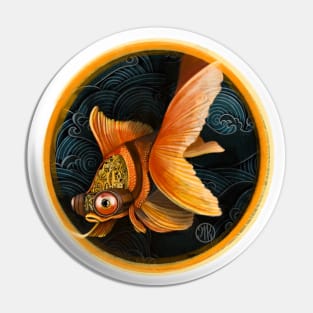 Steampunk Mechanical Goldfish Pin