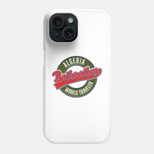 Algeria Backpacker world traveler logo Phone Case