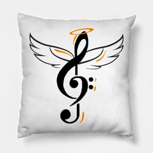 Music in the Sky - treble clef with wings Pillow