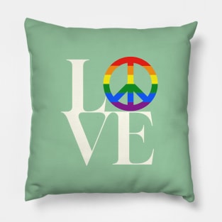 Peace and love - symbol for diversity and inclusion in green Pillow