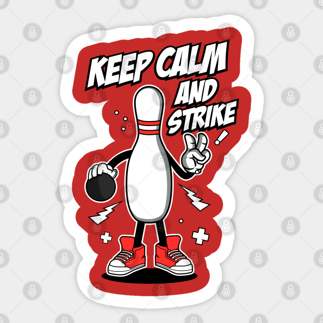 BOWLING CARTOON - Funny Cartoon - Sticker | TeePublic BOWLING CARTOON - Funny Cartoon - Sticker | TeePublic