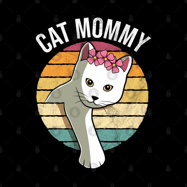 Retro Vintage Cat Mommy Funny Mothers Day Gift by HCMGift