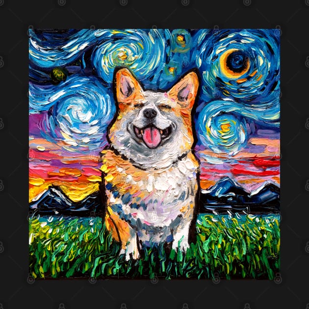 Smiling Corgi Night, by sagittariusgallery