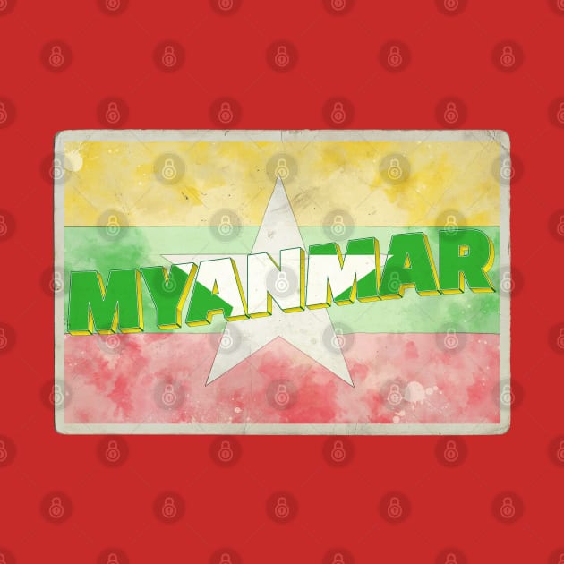 Myanmar Vintage style retro souvenir by DesignerPropo