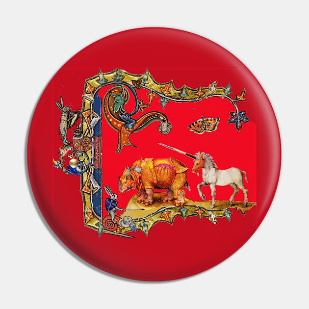 WEIRD MEDIEVAL BESTIARY IN RED ,DRAGON,UNICORN,RHINO AND KILLER RABBIT Pin by BulganLumini