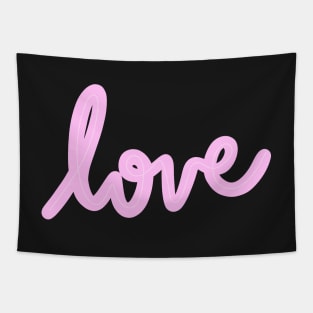 Cursive Love Font Lettering Pink and Black, made by EndlessEmporium Tapestry