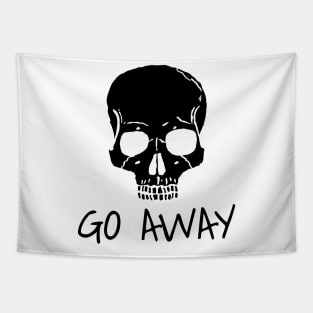 Go Away - Gothic Skull Tapestry