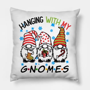 Funny Christmas Gnome Hanging With My Gnomies Family Pajamas Pillow