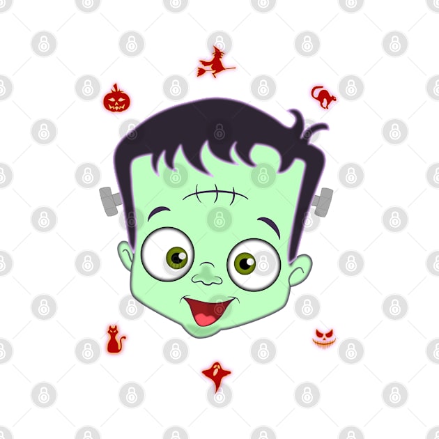 Spooky Baby Frankenstein Halloween - scary characters by madrigenum