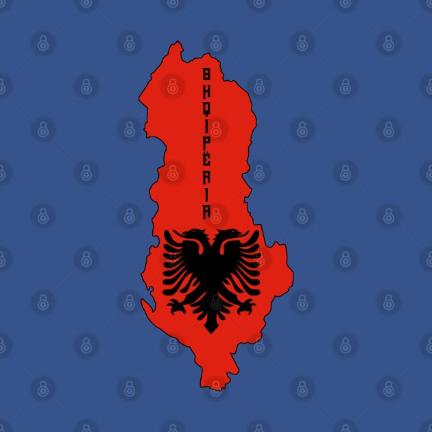 Albania flag & map by Travellers