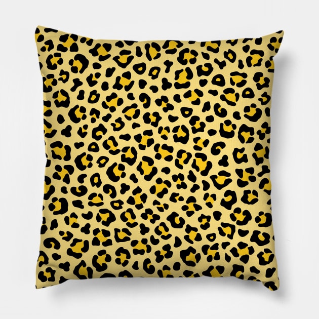 Yellow Leopard Print Pillow by Ayoub14