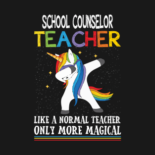 School Counselor Dabbing Unicorn Back To School Shirt Gift T-Shirt