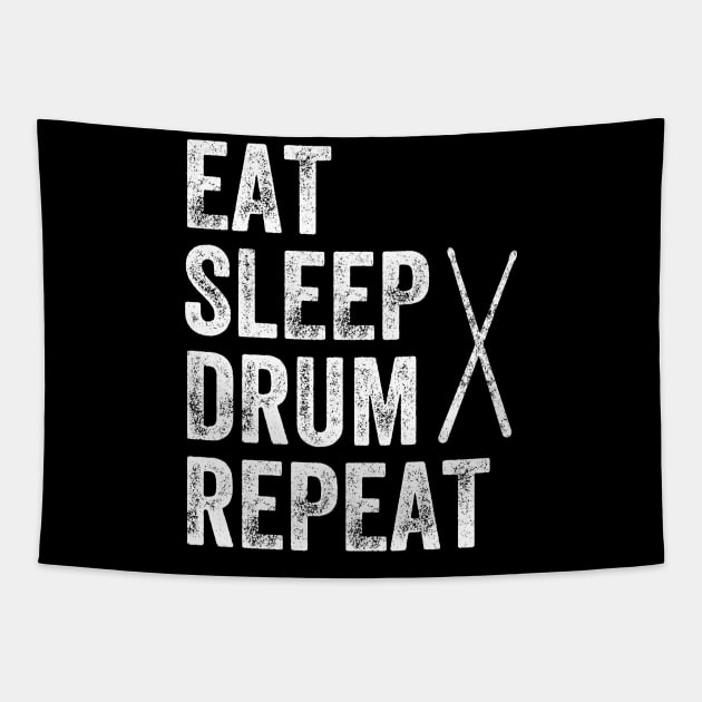 Eat sleep drum repeat Tapestry by captainmood