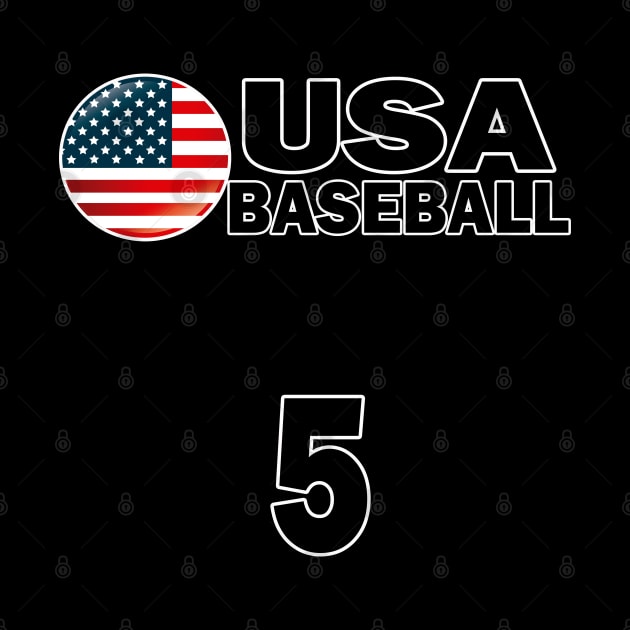 USA Baseball Number 5 T-shirt Design by werdanepo