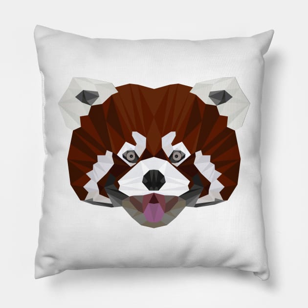 Red Panda with Tongue out Pillow by calliew1217