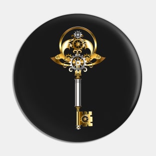 Steampunk key with gears Pin