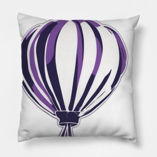 Majestic Purple Striped Hot Air Balloon Graphic No. 647 Pillow