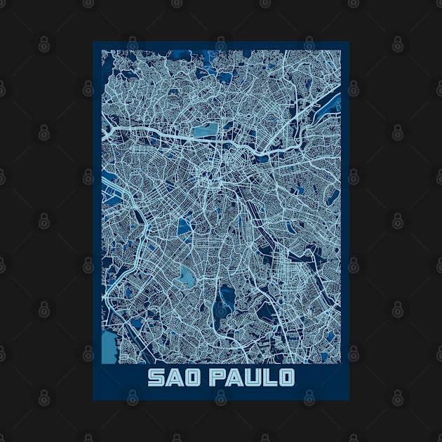 Sao Paulo - Brazil Peace City Map by tienstencil