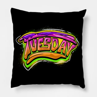 Tuesday Typography Lettering Pillow