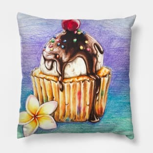 Colorful Ice Cream Cupcake Pillow