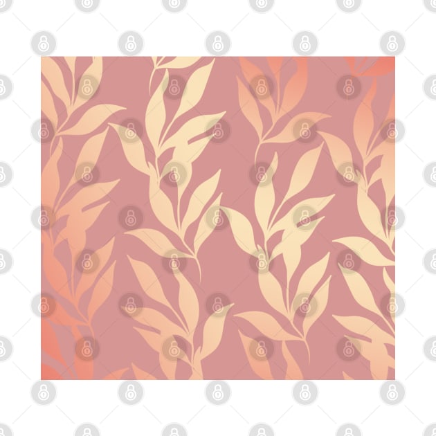 Rose Gold Pattern Leaf by themadesigns