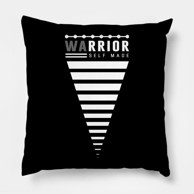 Warrior - BlackWhite Pillow by BlackWhite