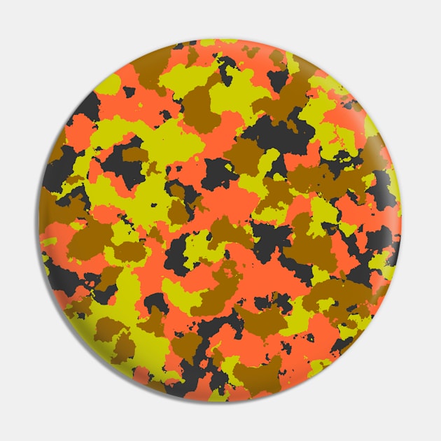 Camouflage Yellow green Orange Pin by Tshirtstory