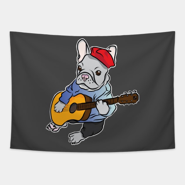 Singing French Bulldog Tapestry by AltTabStudio