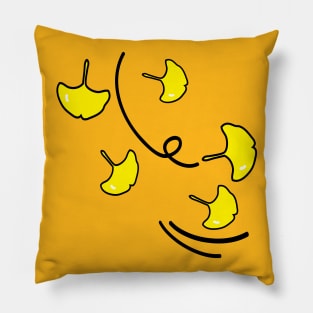 Yellow Ginkgo leaves Pillow
