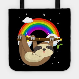 Funny Climbing Sloth LGBT Community Pride T-Shirt Tote