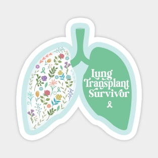 Lung Transplant Survivor Retro Vintage Wildflowers Magnet