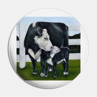 Mom and Baby Cows Pin