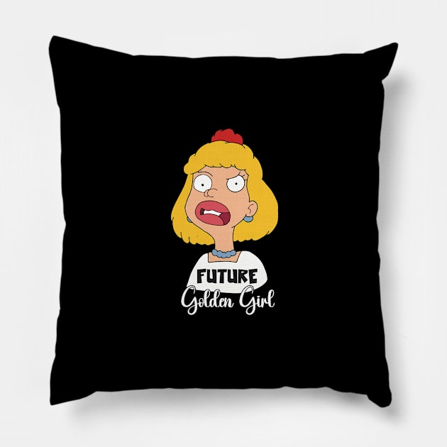 Future Golden Girl Pillow by Qasim