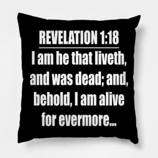 Revelation 1:18 KJV Bible Verse Pillow