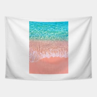 Dreamy seaside photography, water and sand in magical colors Tapestry