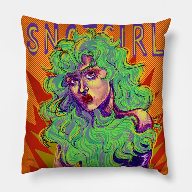 Snotgirl Pillow by SosiCreatesArt