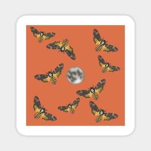 Death's Head Moth and Moons Orange Magnet